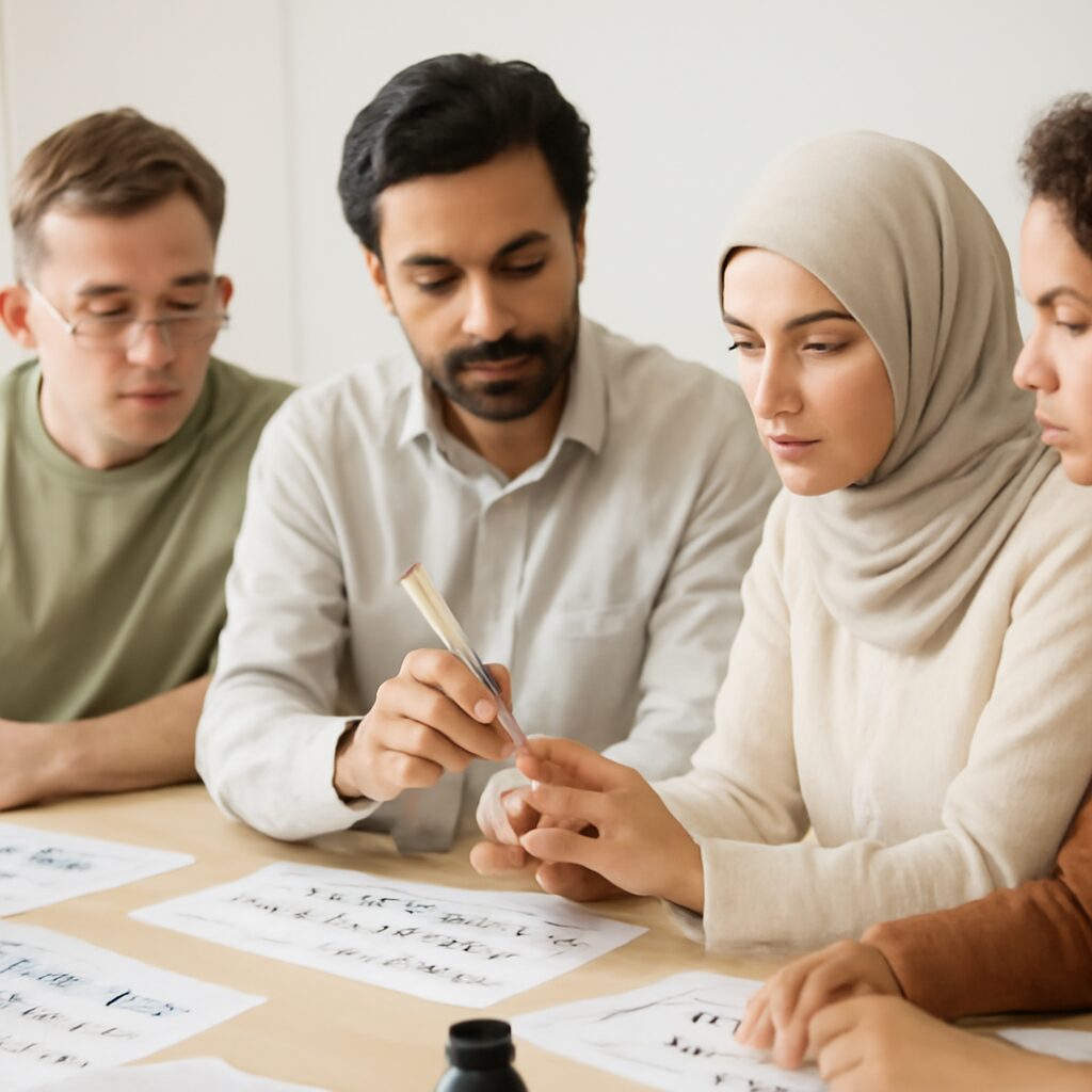 Démonstration de calligraphie islamique au musée des arts islamiques de Kuala Lumpur