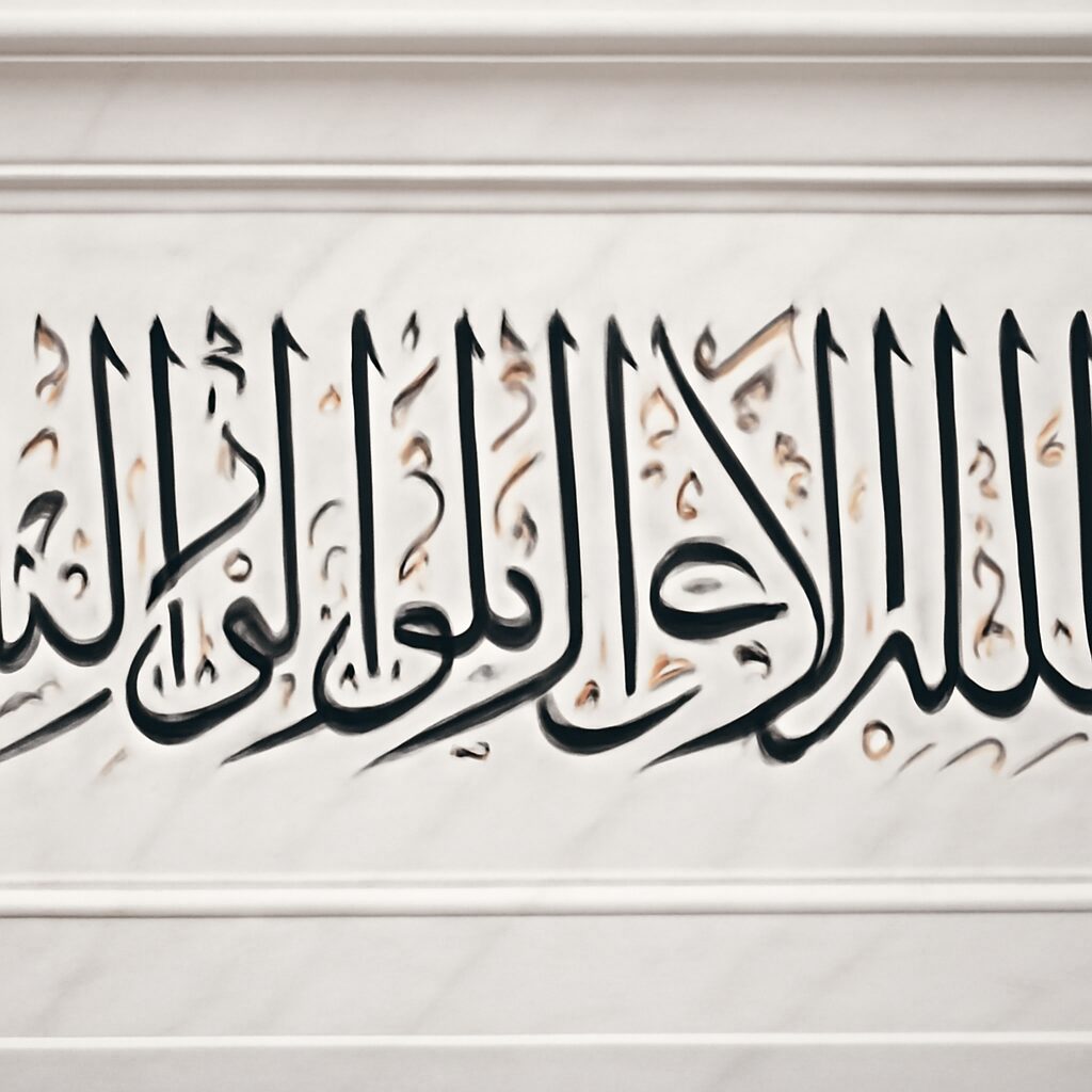 Style thuluth — inscription sur dôme vert de mosquée