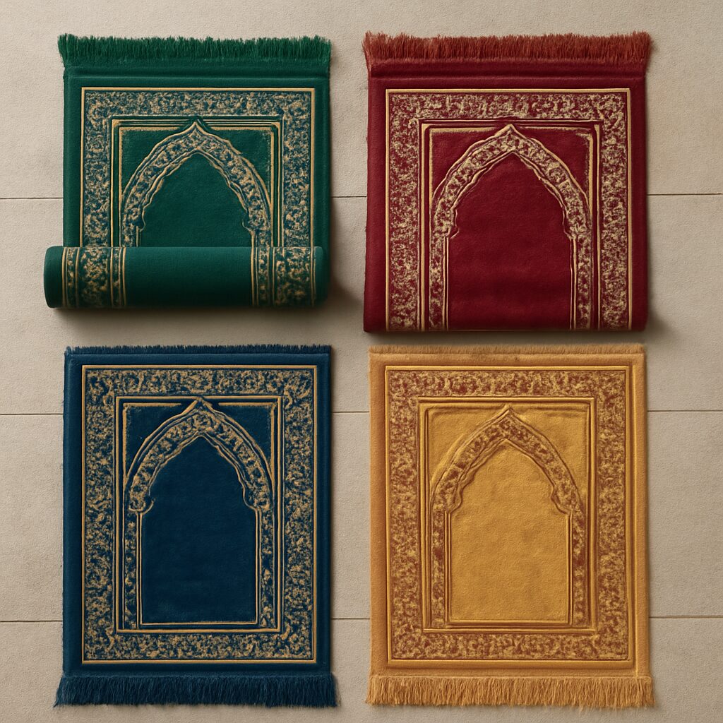Collection de tapis de prière aux couleurs variées