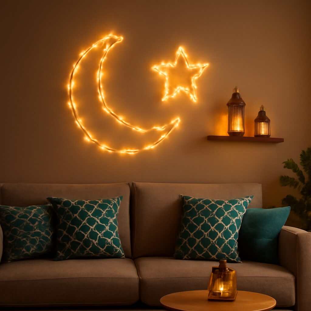 Décoration intérieure pour le Ramadan avec croissant de lune