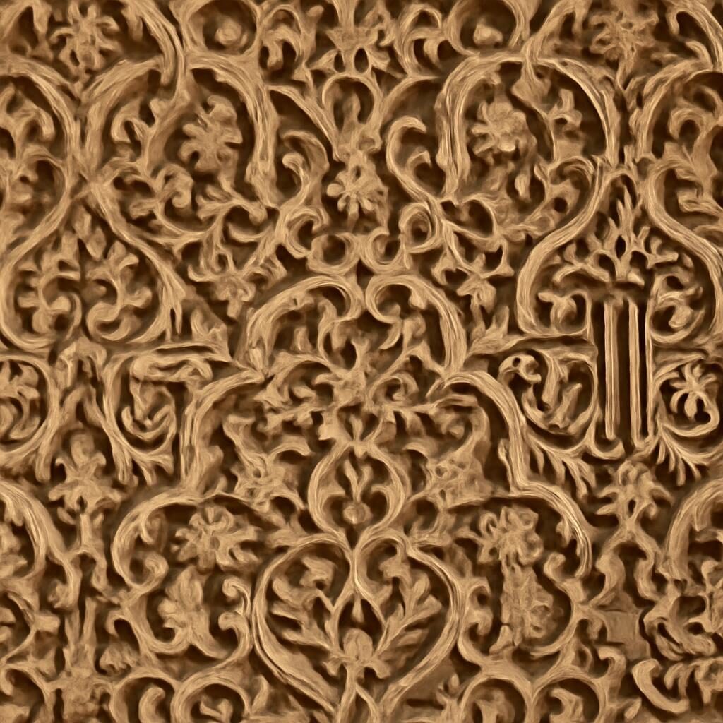 Détail stuc sculpté arabesques nasrides Alhambra