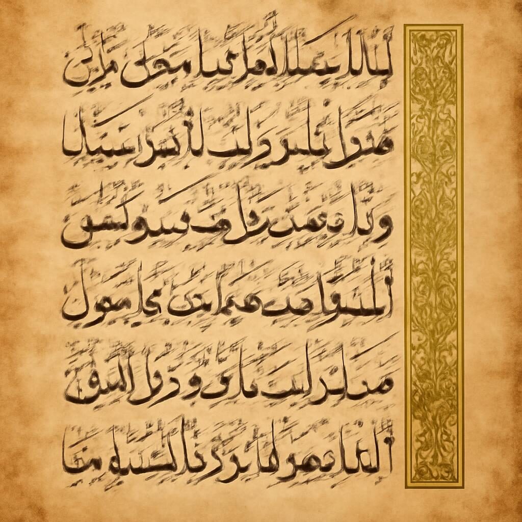 Manuscrit calligraphique arabe ancien écriture naskh classique