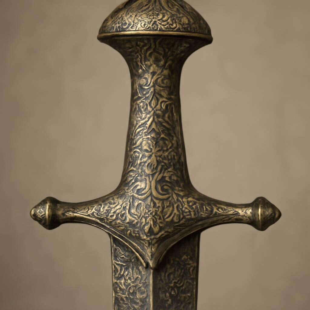 Koftgari damasquinage indien Lahore poignée de dague à incrustations dorées
