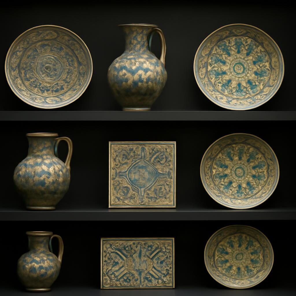 Collection poteries hispano-mauresques de Manises en musée