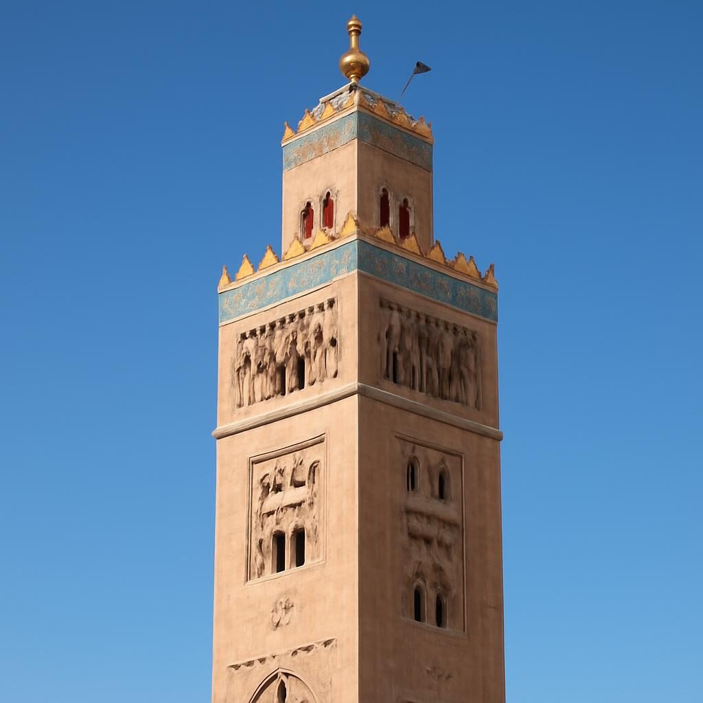 Minaret de la Koutoubia à Marrakech architecture islamique ciel bleu