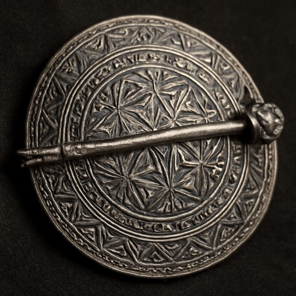 Fibule argent berbère gravure géométrique détail orfèvrerie