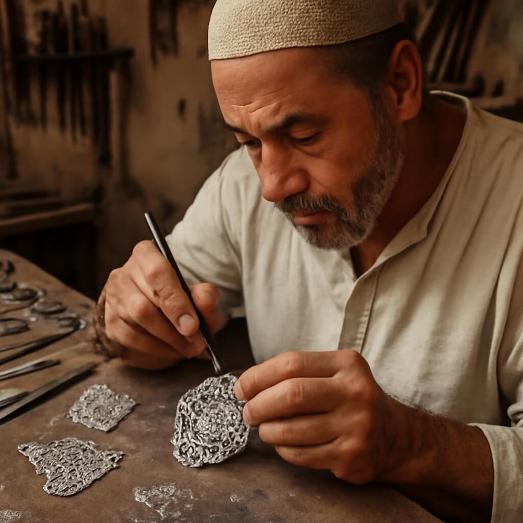 Artisan argent berbère atelier travail traditionnel