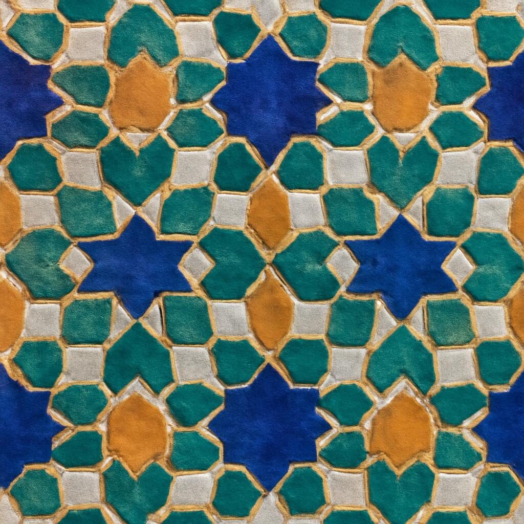Détail zellige géométrique salle de bain couleurs